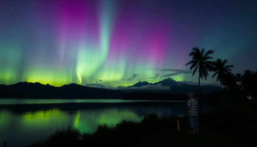 keindahan aurora di langit Indonesia
