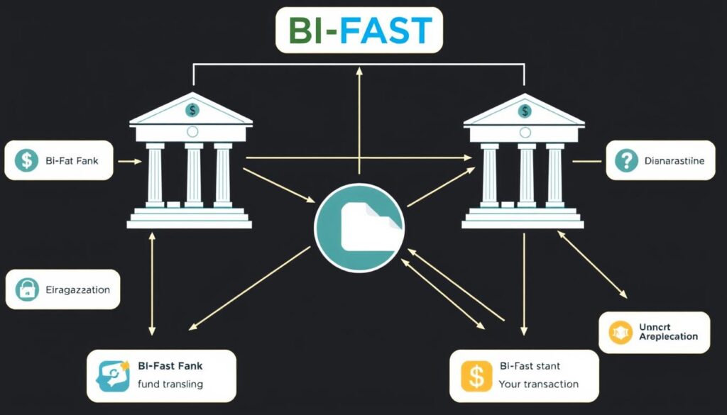 Ilustrasi sistem BI-FAST yang memungkinkan transfer dana real-time Ilustrasi sistem BI-FAST yang memungkinkan transfer dana real-time