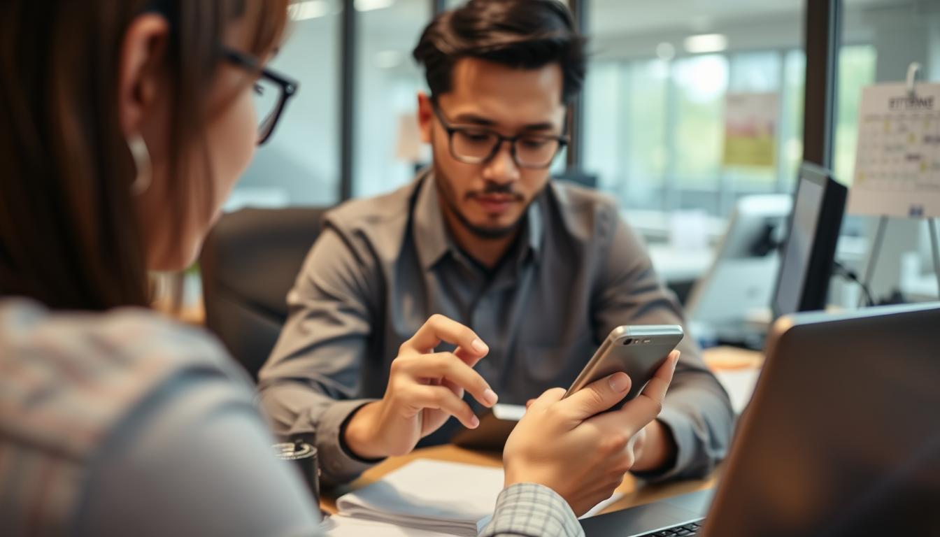 Seorang profesional mengelola jadwal latihan saat sibuk bekerja dengan menggunakan kalender digital