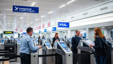 UK border control checkpoint showing post-Brexit immigration procedures